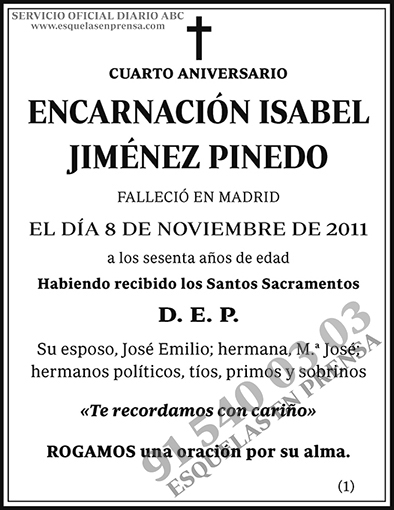 Encarnación Isabel Jiménez Pinedo